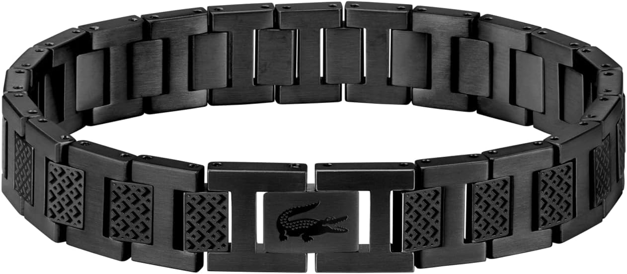 Lacoste Metropole Bracelet – Unisex H-Link with Crocodile Clasp – Adjustable Polished Finish Accessory