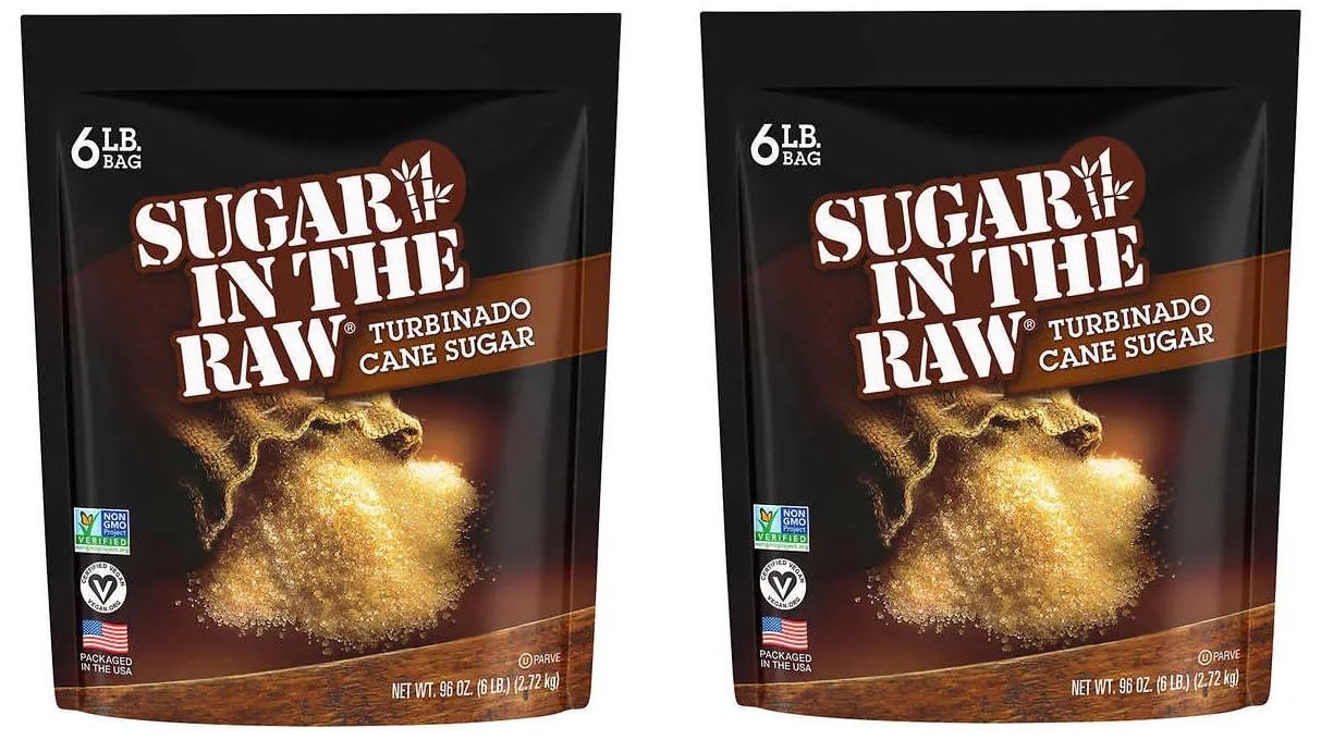 Sugar in Raw Natural Cane Turbinado Sugar - 6 Lb (2 Pack)