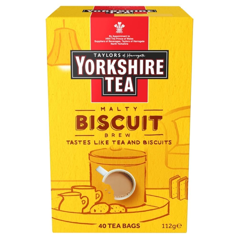 Yorkshire Tea, Malty Biscuit Brew, Black Tea Bags, 40ct (Pack of 1)