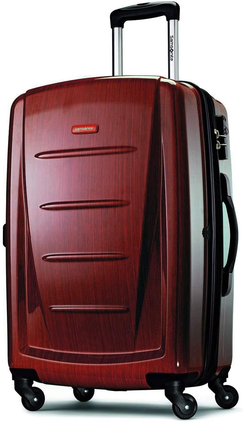 Samsonite Winfield 2 Hardside Expandable Luggage with Spinner Wheels, Burgundy, Checked-Medium 24-Inch
