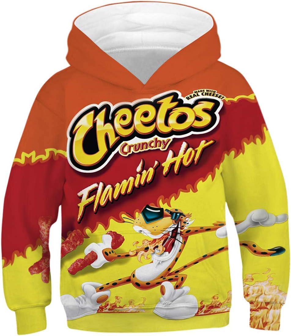 XFVSDXS Boys Girls Hoodies for Kids 3D Printed Novelty Hoodies Pullover Athletic Casual Sweatshirts with Pocket 6-16 Years