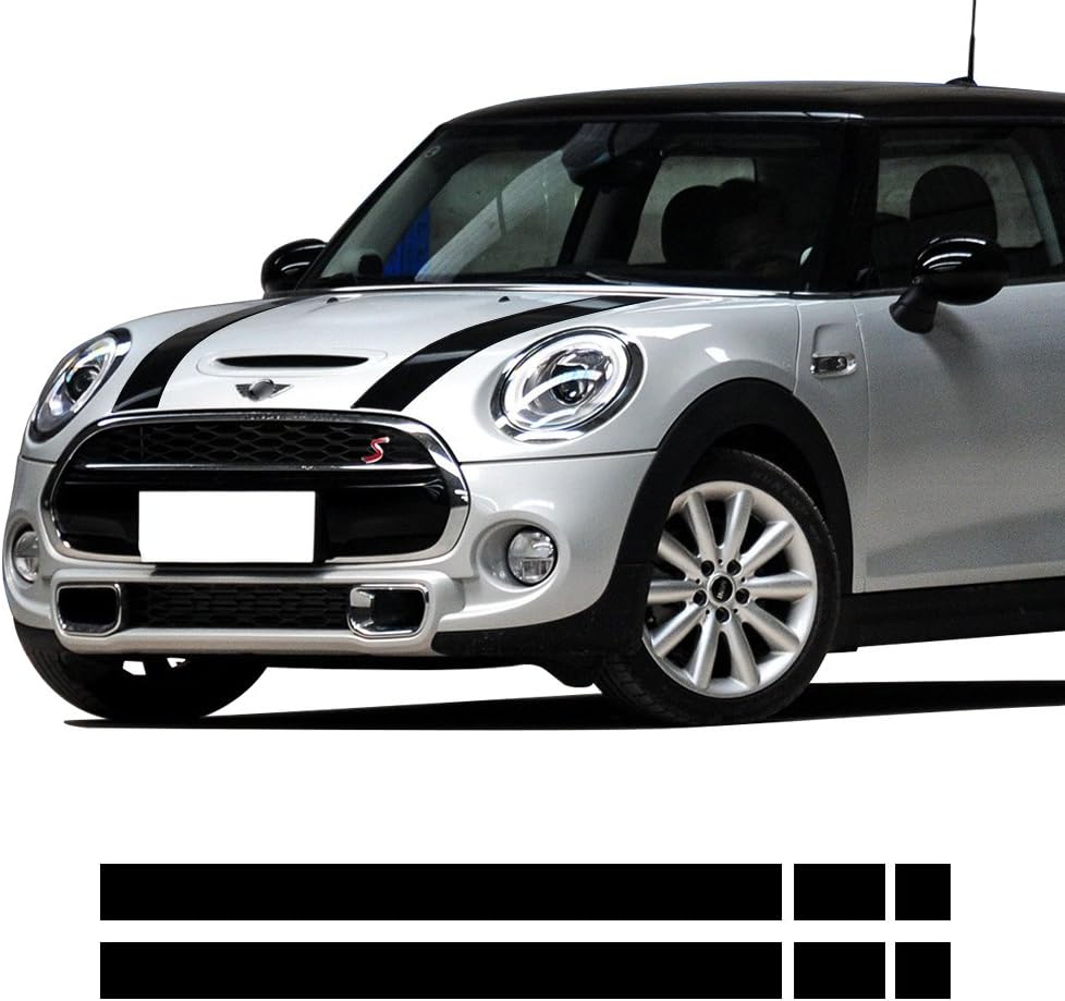 Car Hood Trunk Engine Cover Rear Vinyl Decal Bonnet Stripe Stickers for Mini Cooper f55 2015 2016 f56 2014-2016 (Gloss Black)