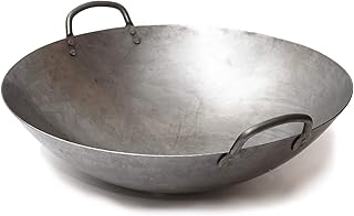 Craft Wok Big 16 Inch Heavy Canton Style Hand Hammered Carbon Steel Wok (Round Bottom) / 731W87