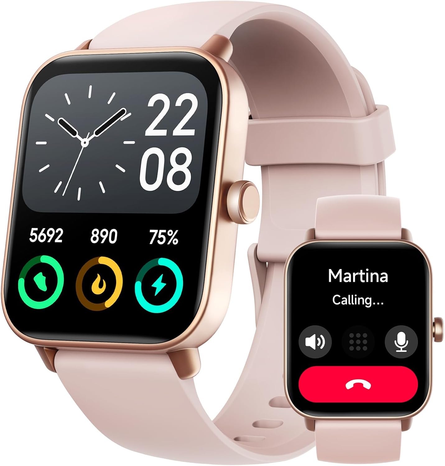 Fitpolo Smart Watch for Women,1.8” Touchscreen, Bluetooth Call, Alexa Built-in,24/7 Heart Rate SpO2 Monitor,Step Counting,Sleep Tracking, IP68 Waterproof Fitness Tracker Watch for Android iPhone