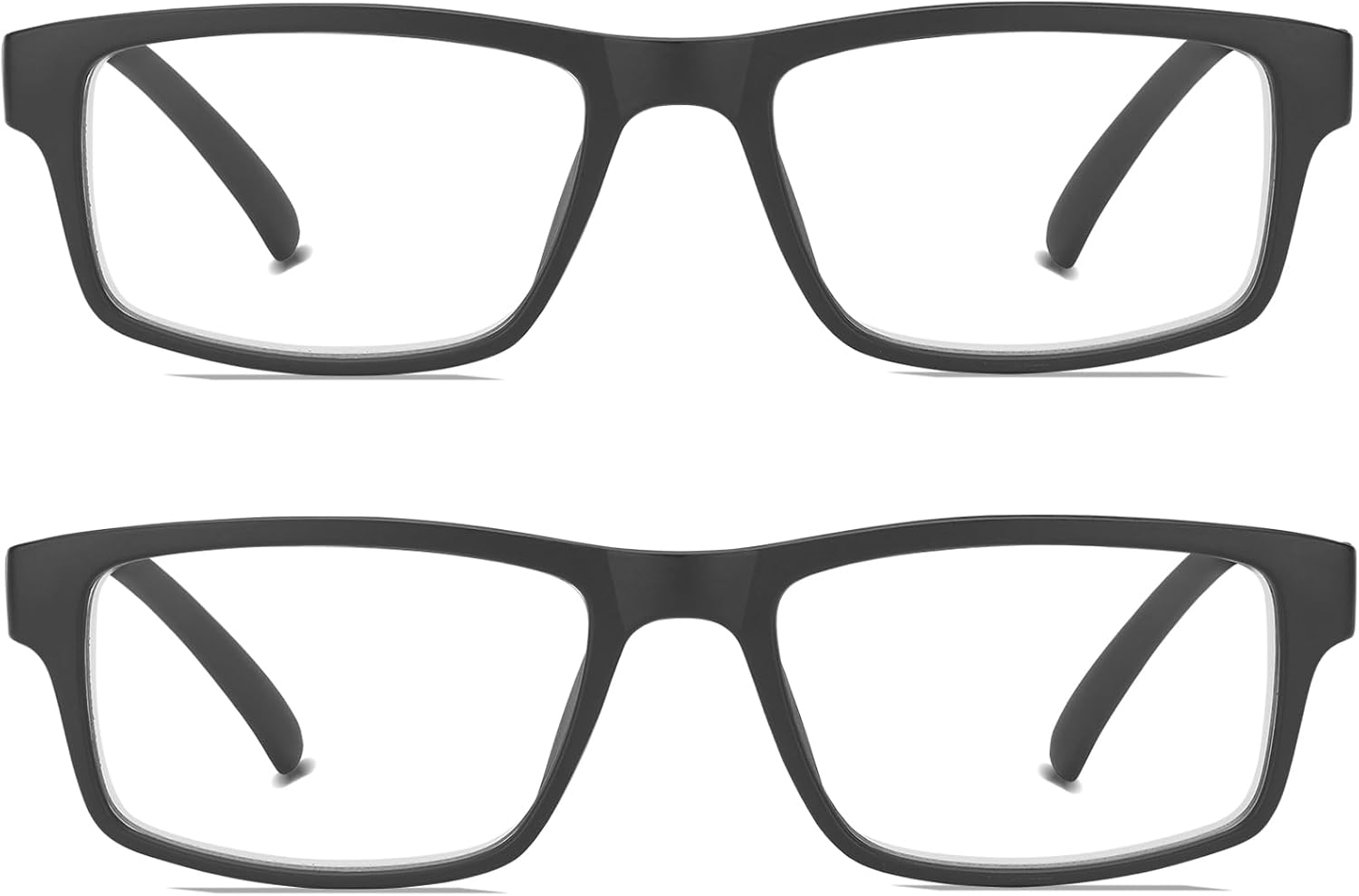2 Pack Reading Glasses, Unbreakable Blue Light Blocking Reading Glasses,Filter UV Ray/Glare Computer Readers, Stylish Lightweight Spring Hinges Eyeglasses for Women Men(2-pack Black,2.5)