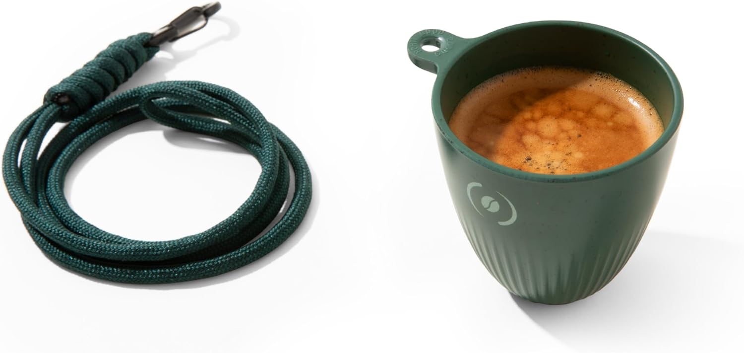OutIn Espresso Cup, Espresso Shots Cup Made from Coffee Ground with Lanyard, 3 oz Small Coffee Cup Perfect Nano