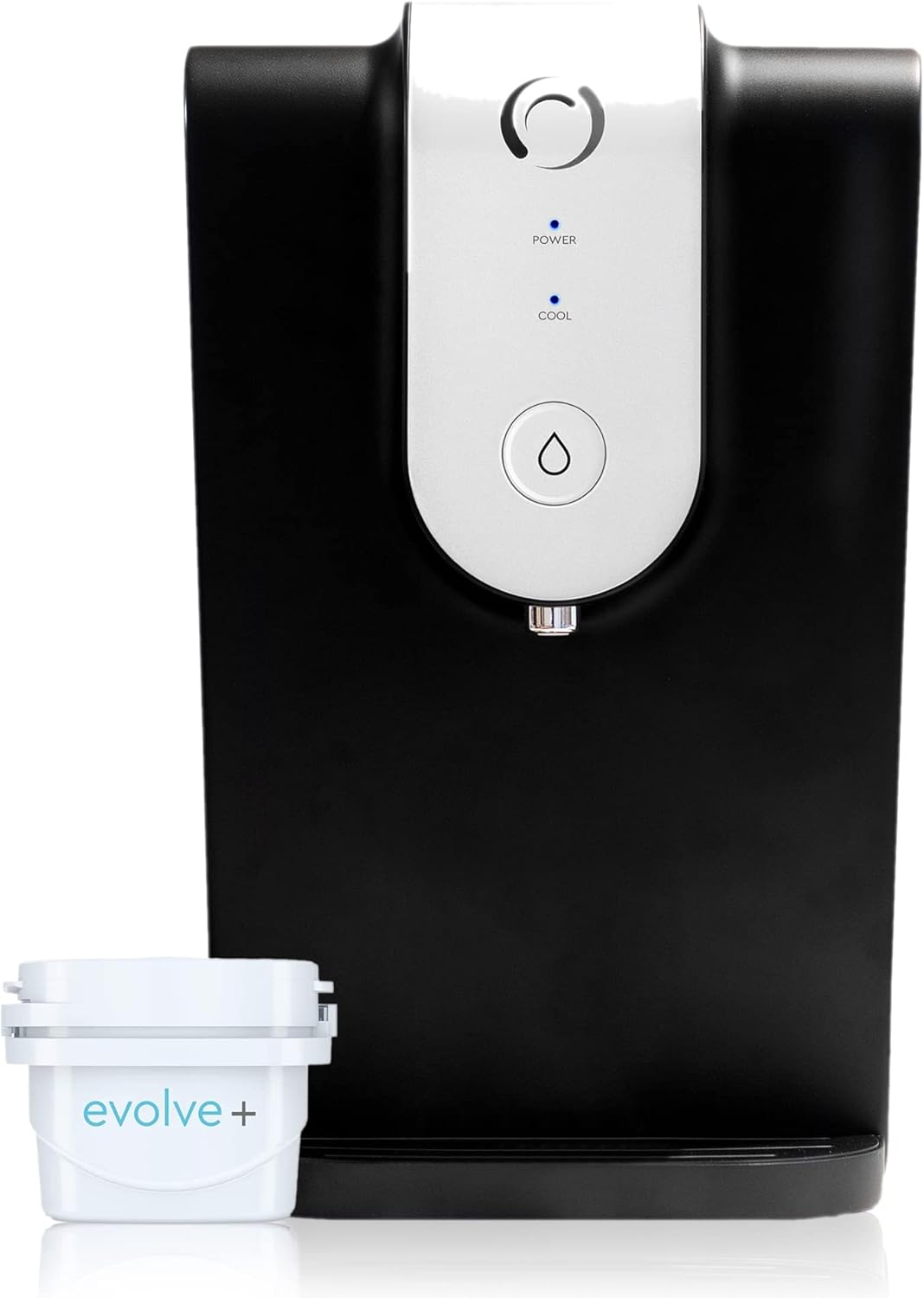 Aqua Optima Lumi Chilled Filtered Water Dispenser - Reduces Limescale, Microplastics, Chlorine & Lead with the Evolve+ Water Filter Cartridge - Countertop 8.2L Cooler for Home & Office