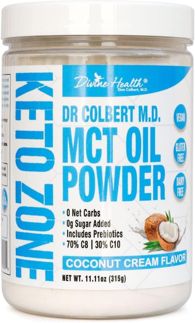 Keto Zone MCT Oil Powder | Coconut Cream Flavor | 30 Day Supply | 75/C8 25/C10 | 0 Net Carbs | All Natural Keto Approved For Ketosis |