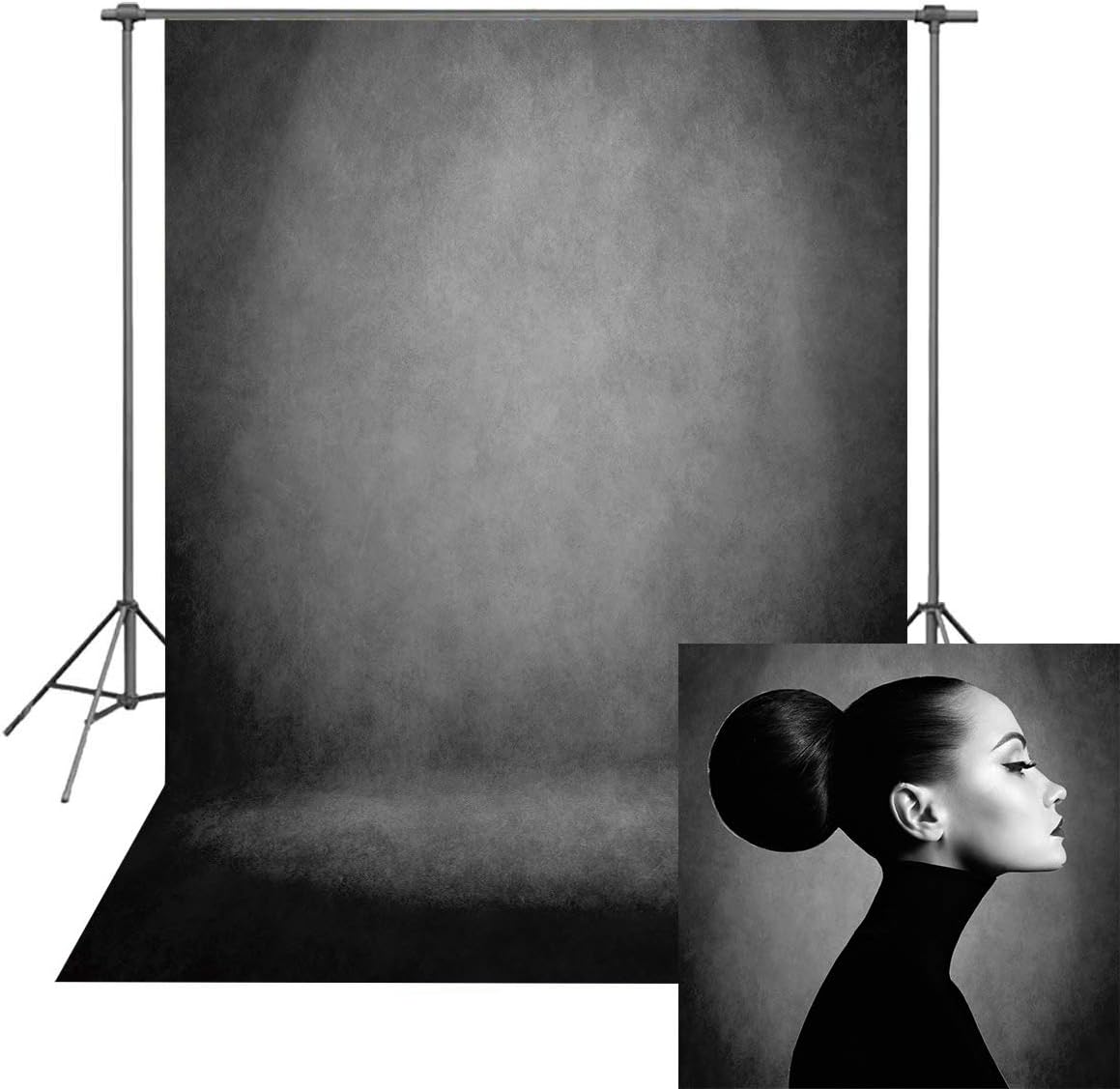 INRUI Retro Abstract Grey Portrait Photography Background Professional Photography Photo Studio Props Backdrop (5x7FT)
