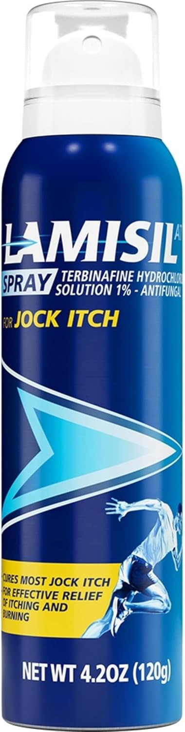 Lamisil Jock Itch Antifungal Spray, 1 Week Jock Itch Treatment, Clinically Proven Fast and Effective Symptom Relief of Itching, Burning, Redness, 4.2 oz (120 g)