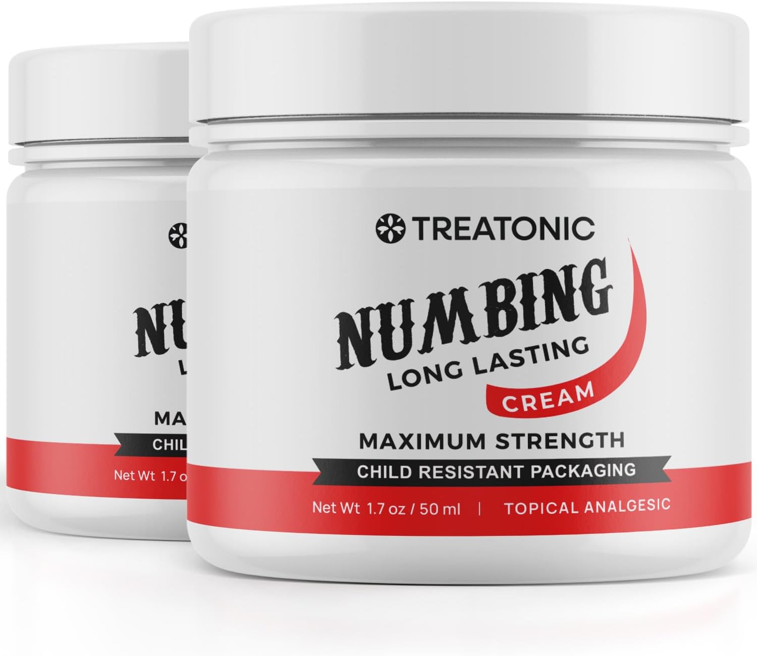Numbing Cream: Maximum Strength Numbing Cream for Discomfort, Burning, & Itching - Fast Acting Topical Anesthetic with Lidocaine & Emu Oil - 1.7oz / 2 Pack