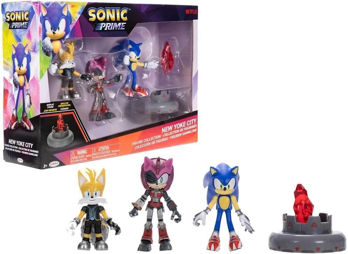 Sonic Prime 2.5" Figure Multipack with Sonic, Tails Nine & The Prism Shard with display base!