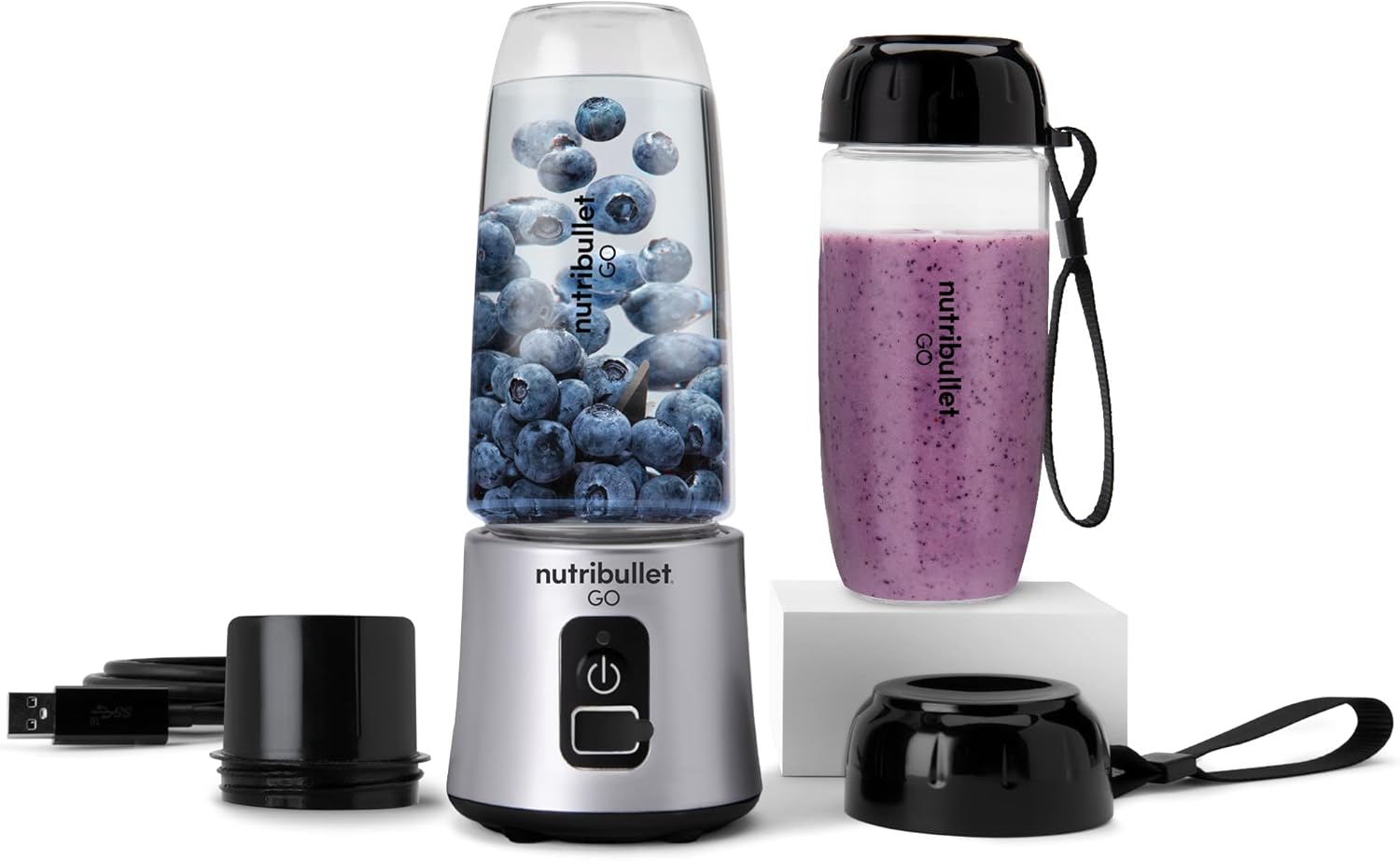 nutribullet GO Cordless Blender with Extra Cup/Lid - Silver
