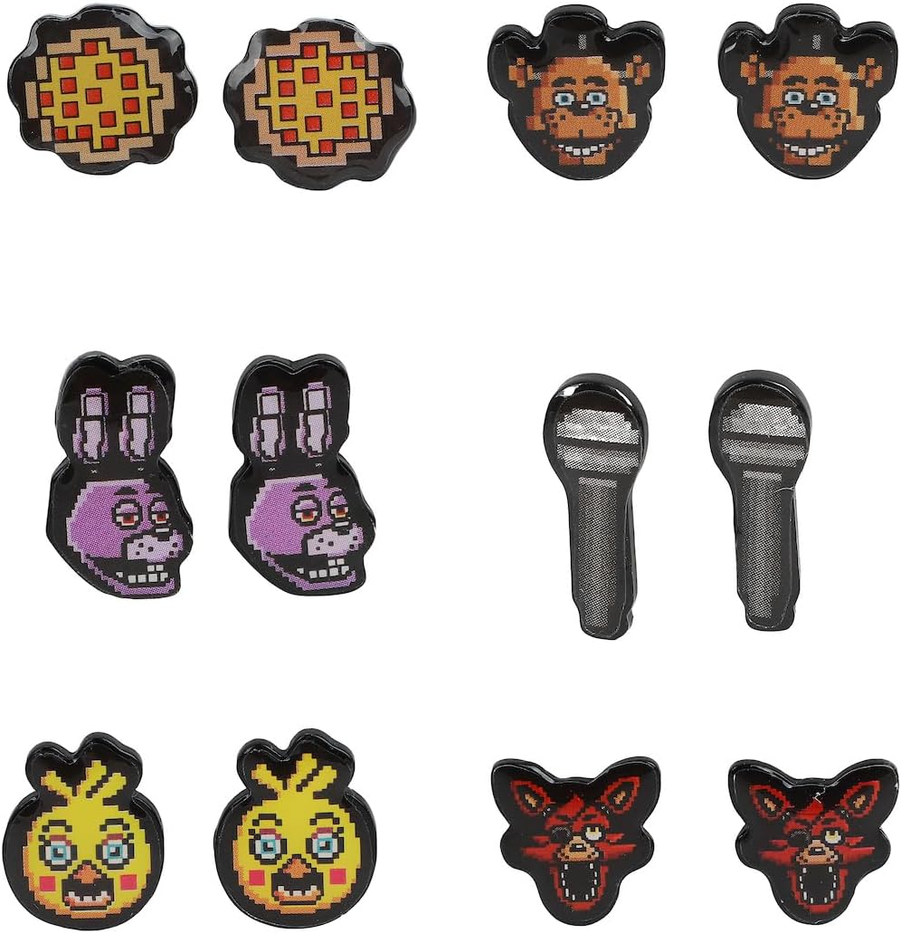 Five Nights at Freddy's Pixelated 6 Pack Earring Set