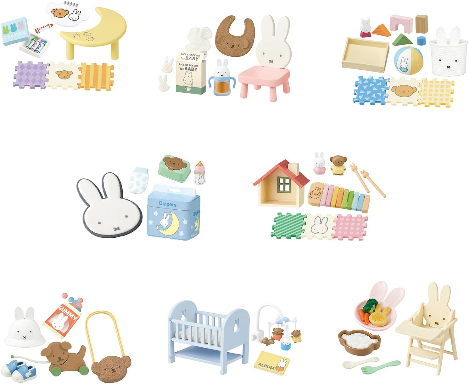 Re-Ment Miffy Room Blind Box Miniature Figure – 1 Random Variation (1 of 8 Styles), Official Miffy Collectible Display Accessory
