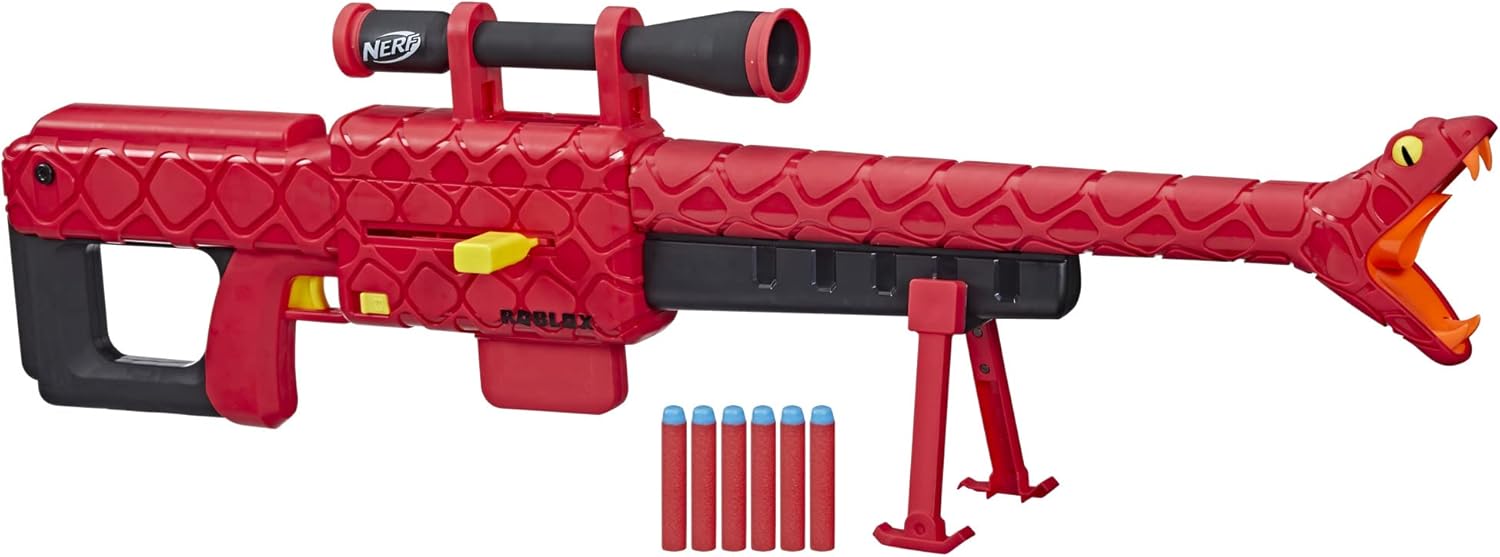 NERF Roblox Zombie Attack: Viper Strike Sniper-Inspired Blaster with Scope, Code for Exclusive Virtual Item