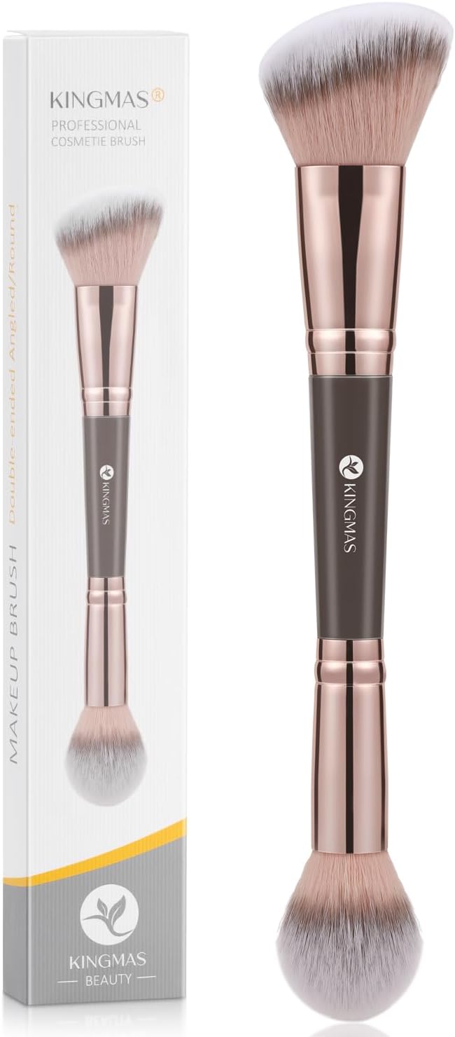 KINGMAS Foundation Makeup Brush, Double Ended Makeup Brushes for Blending Liquid Powder, Concealer Cream Cosmetics, Blush brush