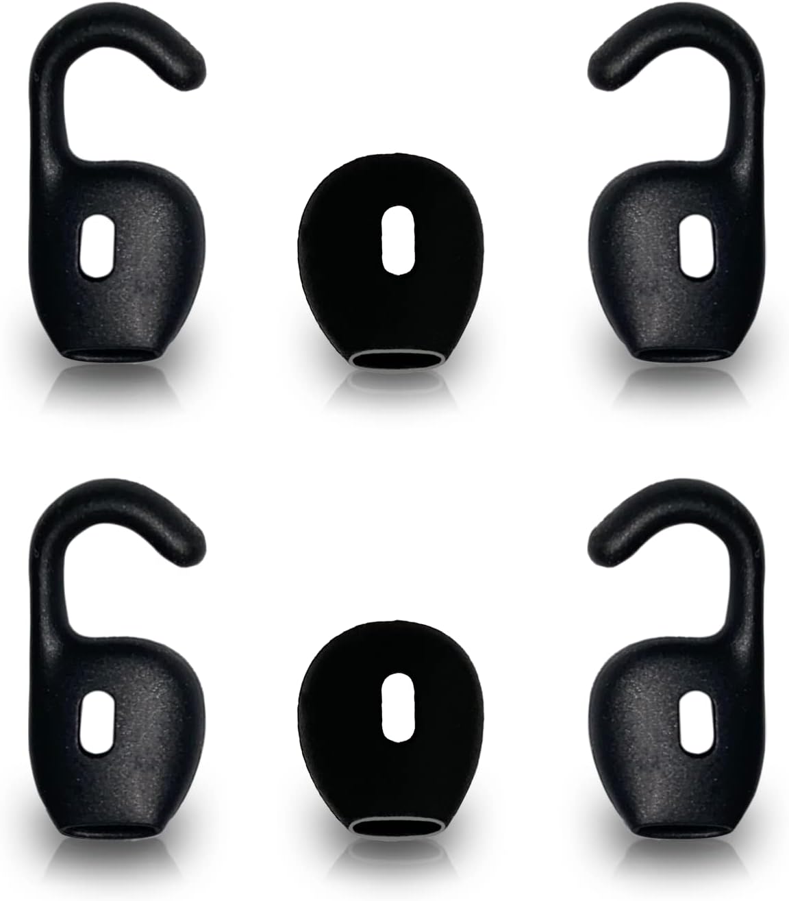 6 Pack Silicone Eargels, Earhook Black, Eargels Earbuds Tips for Jabra Talk 45/ for Stealth/for Boost Bluetooth Headset Headphone Earphones Accessories Pack