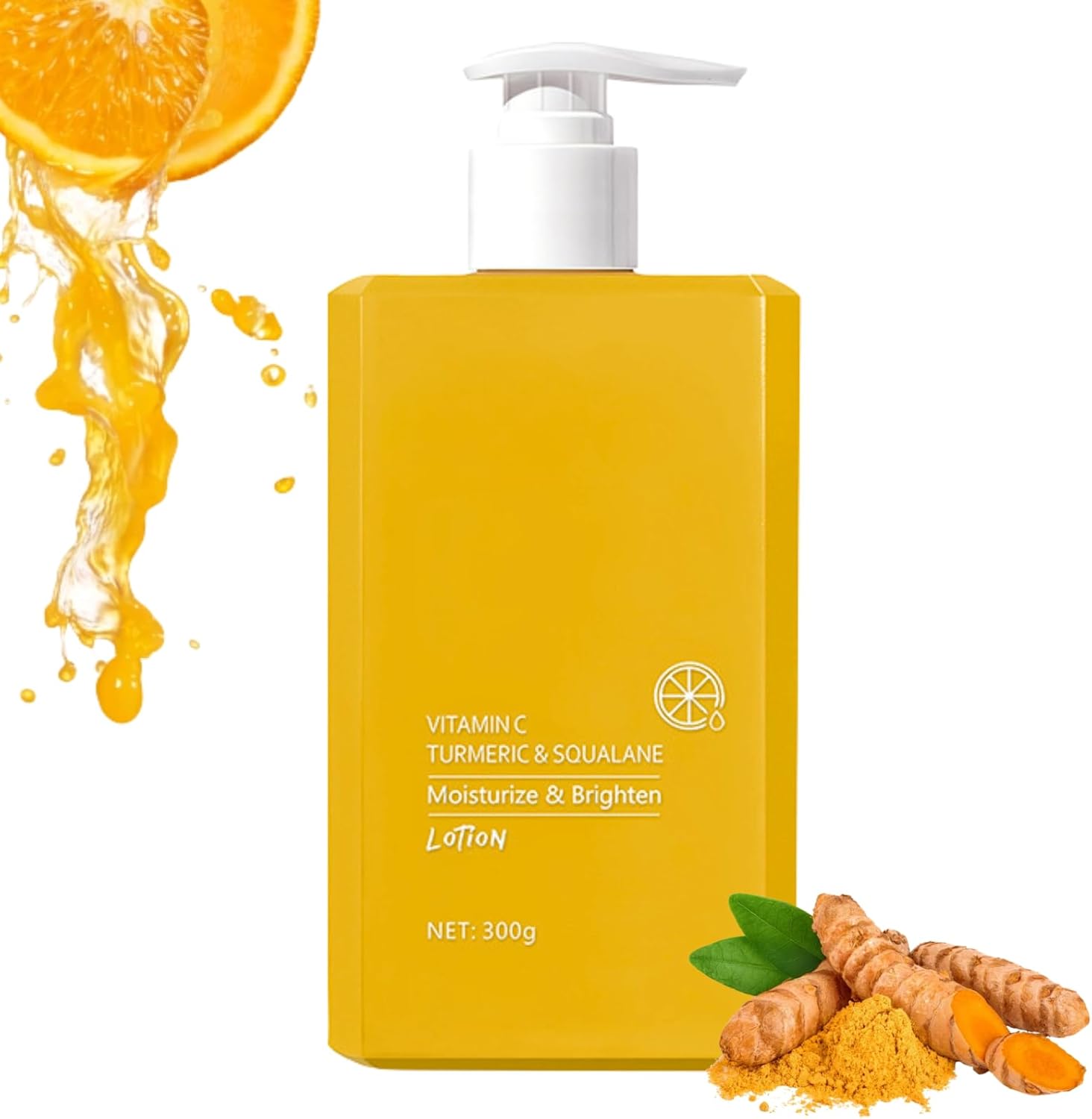 Vitamin C & Turmeric Body Lotion, Large-capacity Body Moisturiser With Vitamin C, Turmeric And Squalane, Remove Dark Spots, Moisturizing Body Lotion for Dry Skin, Body Skin Care Smooth Skin, 300g