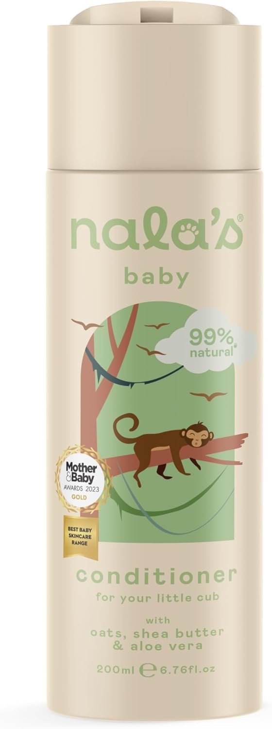 Nala's Baby Conditioner |Award-winning |99% Natural | Dermatologically-tested and Paediatrician-approved | Nourishing Blend of Castor Oil and Aloe | Vegan | 200ml | Nalas Baby