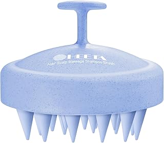 HEETA Scalp Massager Hair Growth, Soft Silicone Bristles to Remove Dandruff and Relieve Itching, Scalp Scrubber for Hair Care Relax Scalp, Shampoo Brush for Wet Dry Hair, Upgraded Material, Blue