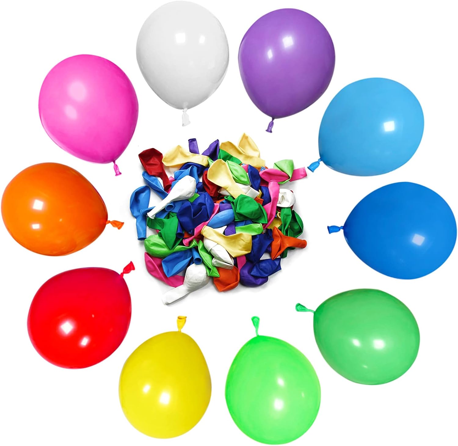 HYKJNBW Rainbow Balloons 50 pack 12 inch Multicoloured Latex Balloons Assorted Rainbow Balloons Birthday Balloons for Birthday Party Wedding Baby Shower