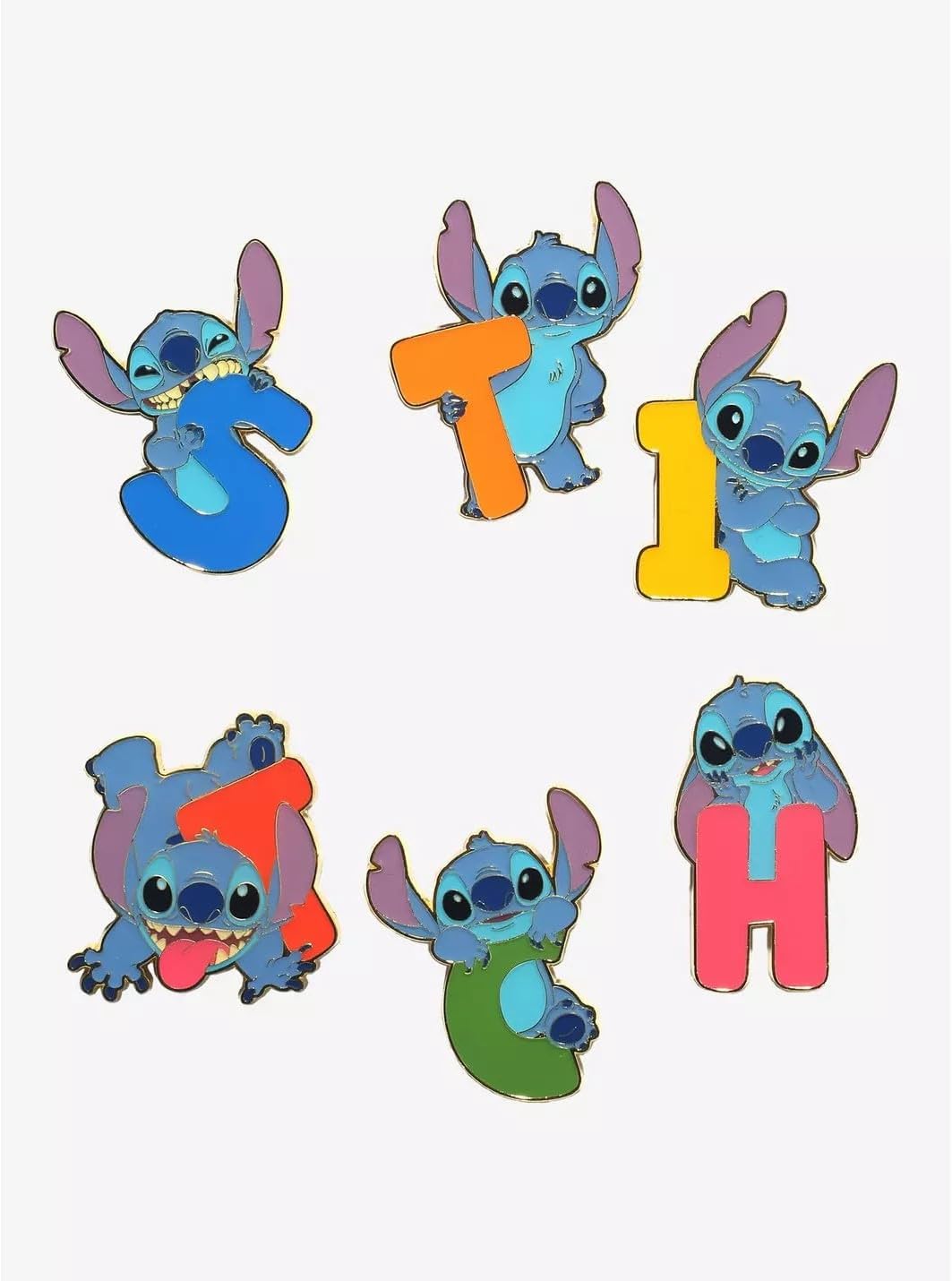 Loungefly - Disney - Lilo & Stitch - Letters & Poses Mystery Enamel Pin - 1 Of 6 to Collect - Styles Vary - Lilo and Stitch - Blind Box Enamel Pins - Cute Collectable Novelty Brooch - for Backpacks