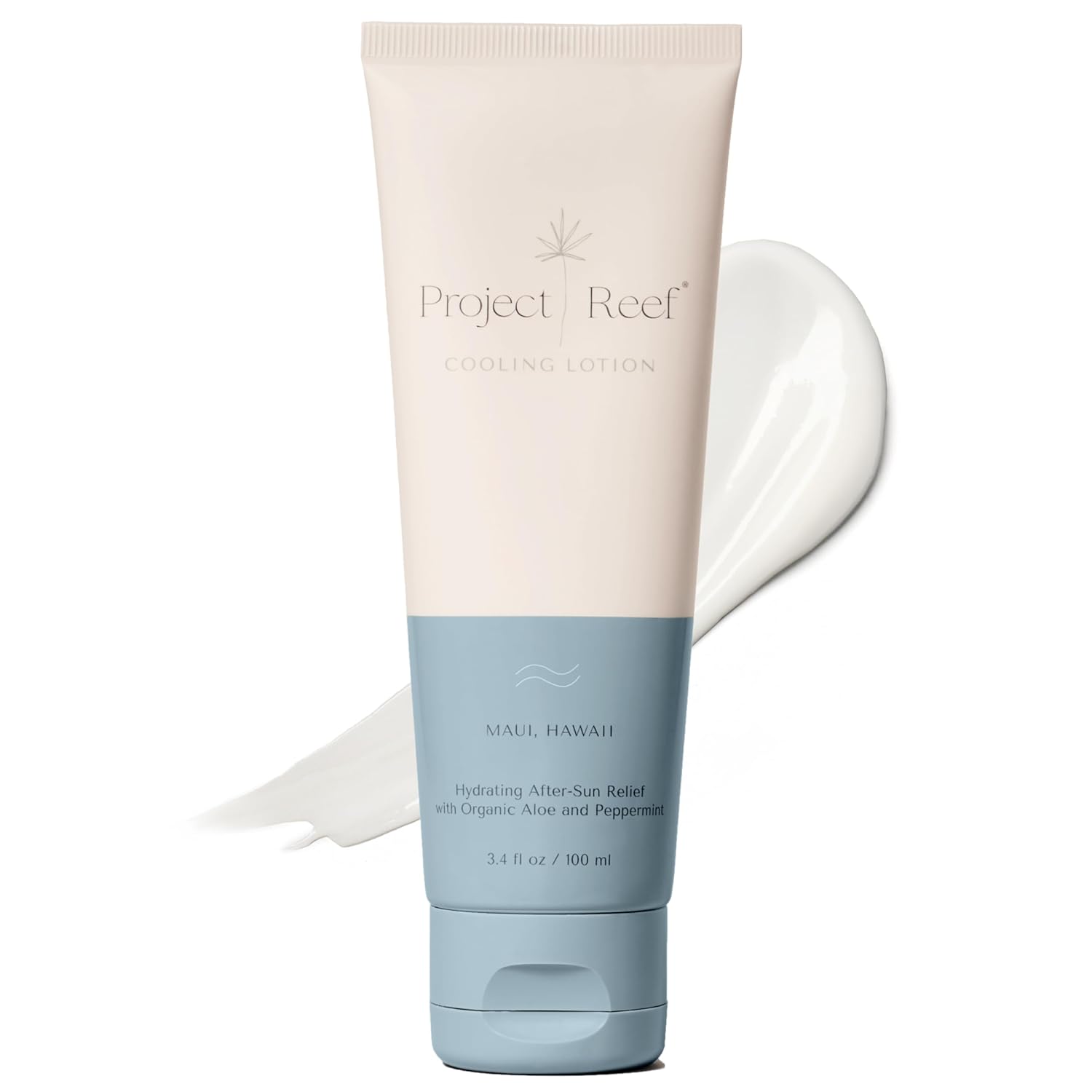 Project Reef After Sun Cooling Lotion w/Organic Aloe Vera, Peppermint, Shea Butter, Vitamin E - Natural Vegan Sunburn Relief, Aftersun Care