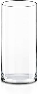 CYS Excel Clear Glass Cylinder Vase (H:9" D:4") | Multiple Size Choices Glass Flower Vase Centerpieces | Hurricane Floating Candle Holder Vase