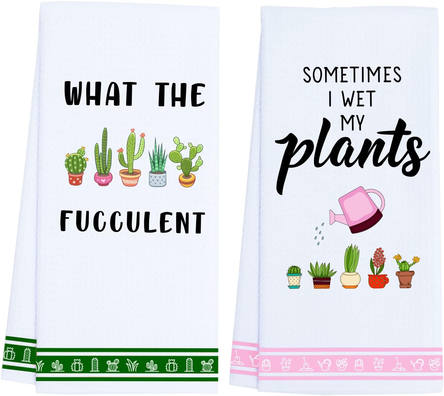 LXOMILL Funny Kitchen Towels, Plant Lover Gifts for Women Gardener, Plant Lady Mom Gifts, Housewarming, Friend Birthday Gift, Succulent Cactus Plant Gifts