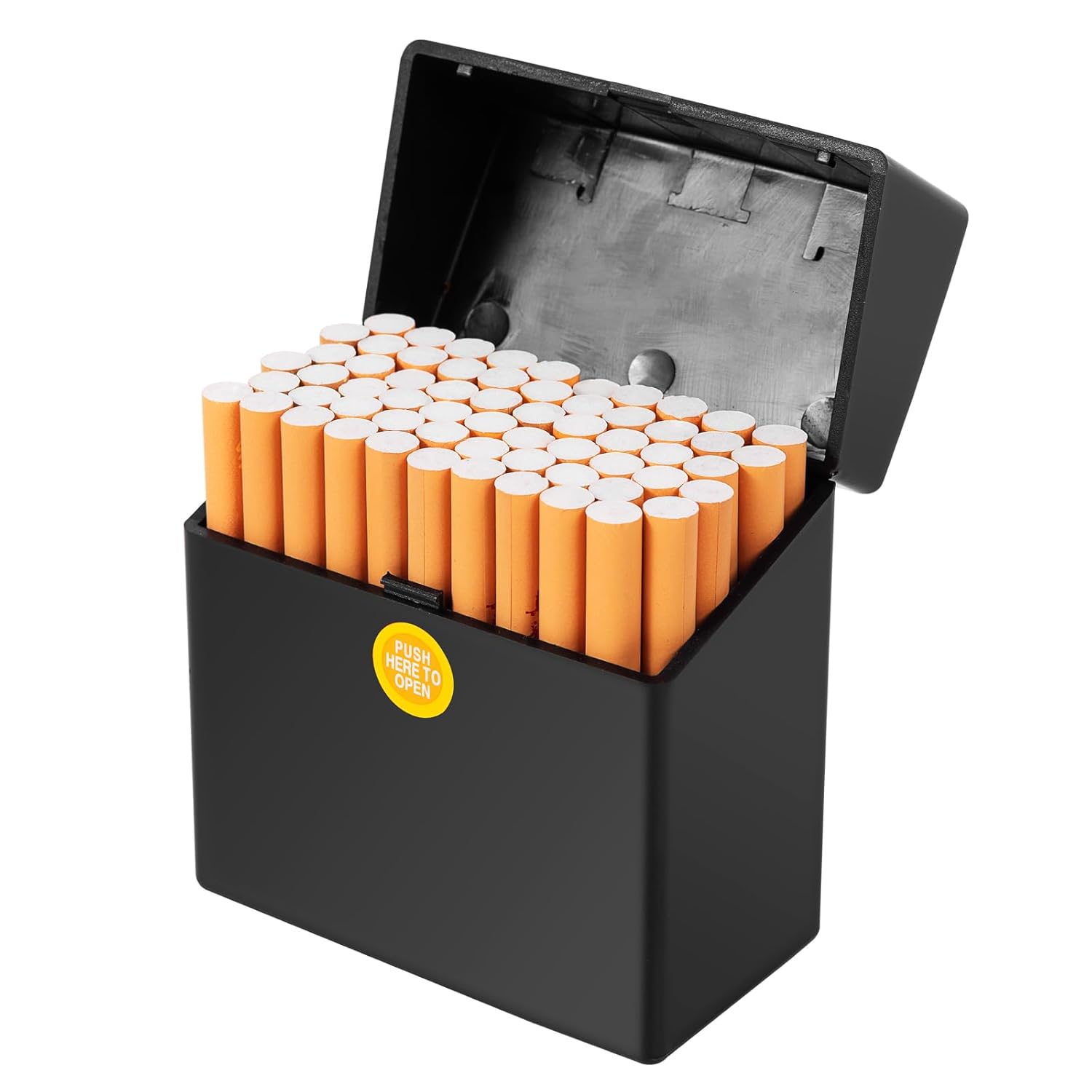 Cigarette Box 50 Thick Cigarettes Large Capacity Cigarette Box Bulk Cigarette Storage Container Cigarette Storage Container Used for Storing Cigarettes(Black)