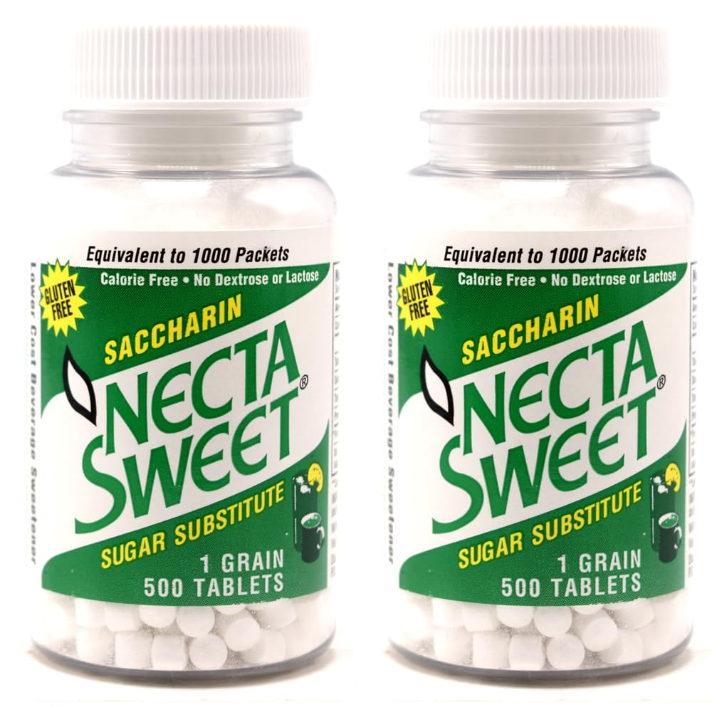 2 500-Tablet Bottles 1 Grain Necta Sweet Saccharin Tablets