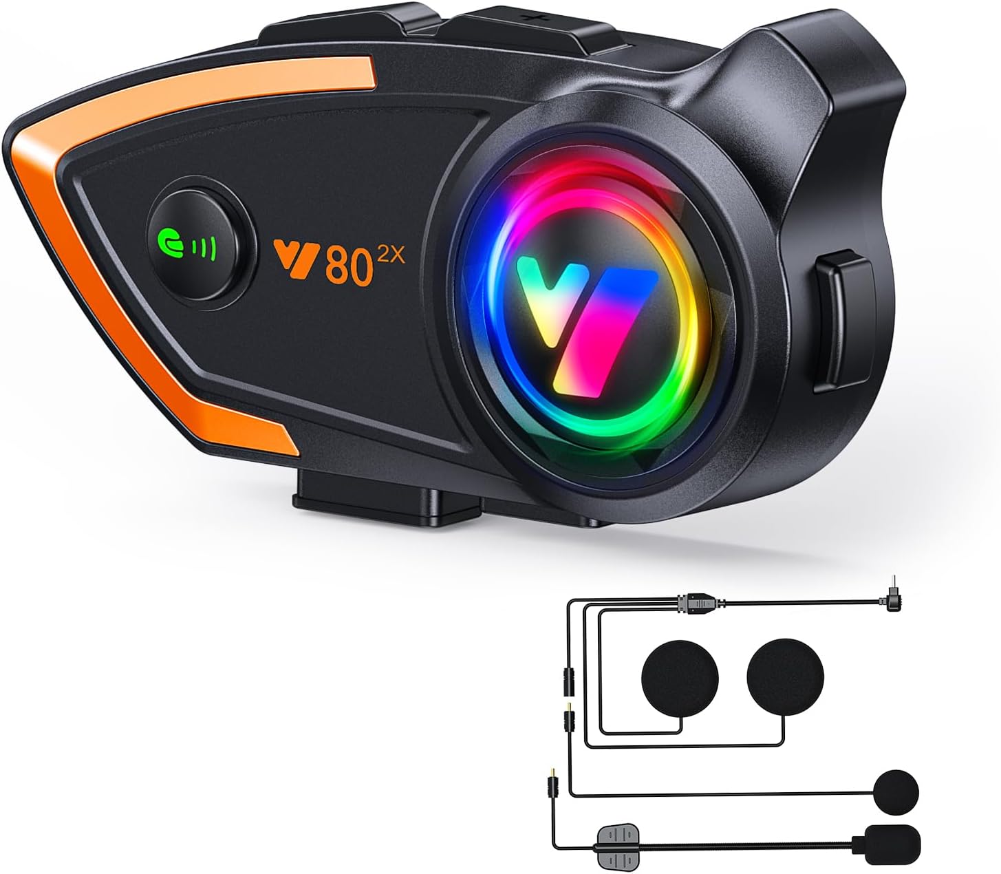 Motorcycle Helmet Bluetooth Headset 500meters 2 Riders Bluetooth Helmet Intercom Headset with CVC Noise Sound Quality Speakers Communication Systems Motorcycle Riding/Snowmobile/Cycling/Sports