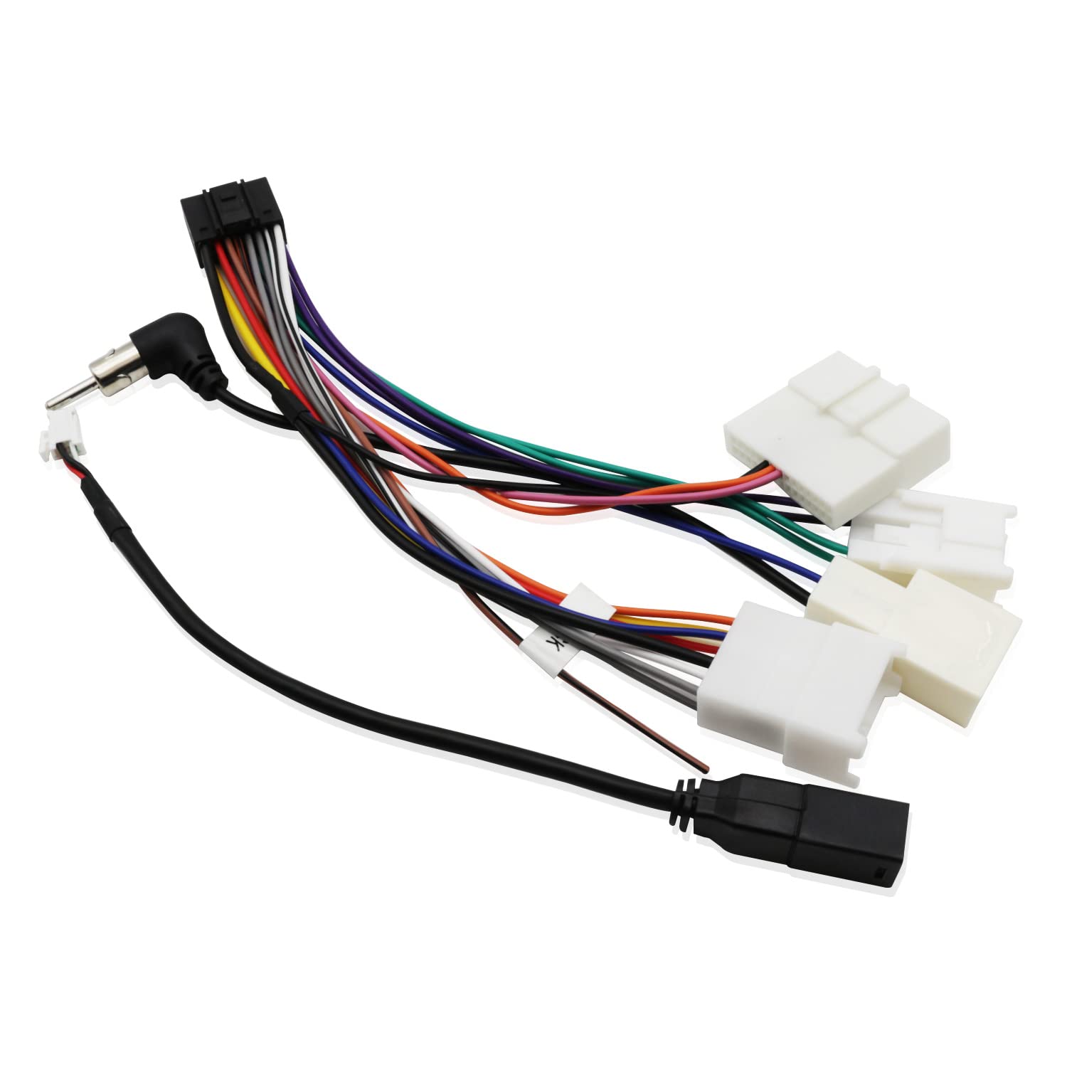 Fiegromech Car Stereo Wiring Harness for 2012 and Above Toyota: 16 Pin ISO Connector, USB Adapter, Reversing Wire