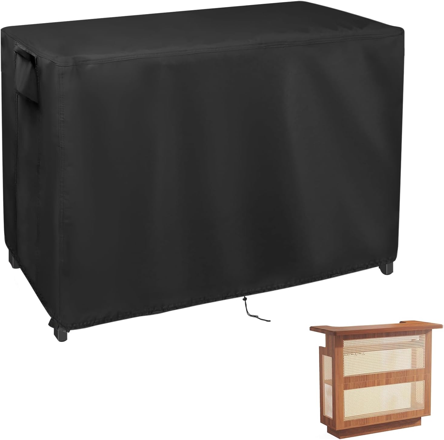 Outdoor Table Cover for Tribesigns Rattan Home Bar, 48inch Bar Table Cover Waterproof for Home Bar Furniture,Pub Table,Kitchen Island Table-48"L x 22"W x 43"H