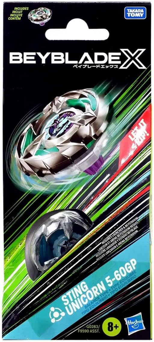Beyblade X Sting Unicorn 5-60GP Booster Pack Set, Balance Type Top with Customisable Parts, Bey Toy for Age 8+, Beystadium & Launcher Sold Separately