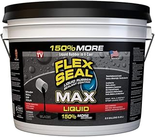 Flex Seal Liquid MAX, 2.5 Gallon, Black, Liquid Rubber Coating Sealant, Waterproof, Flexible, Breathable, and UV Resistant, Roof Repair, Basements, RV, Campers, Trailers, Marine, EPDM, Masonry