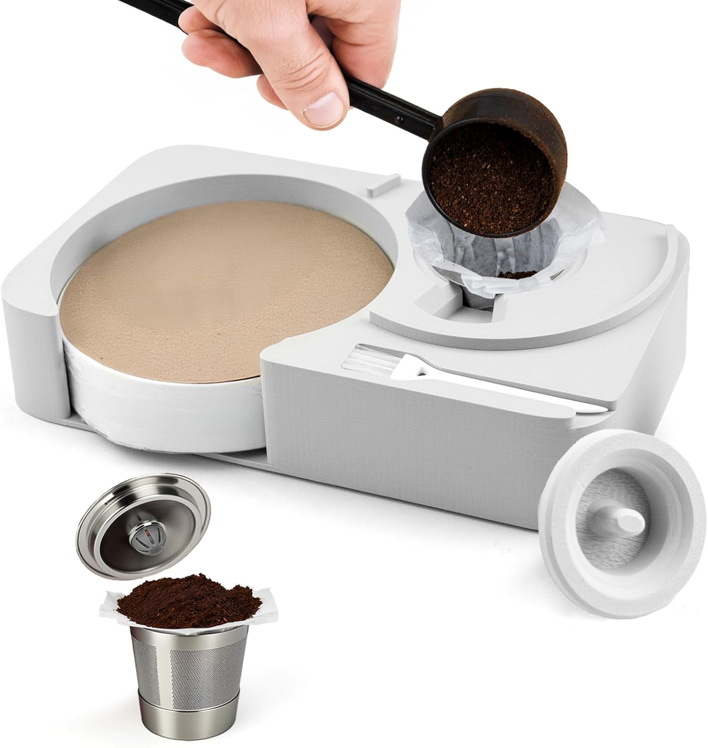 K1 Coffee Pod Maker with Reusable Coffee Pods, including 300pcs filter paper Compatible with Keurig 2.0 and 1.0 Coffee Makers machine, savepod,single serve pod coffee maker