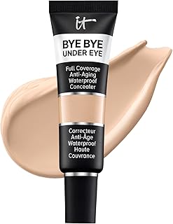 IT Cosmetics Bye Bye Under Eye Full Coverage Concealer - for Dark Circles, Fine Lines, Redness & Discoloration - Waterproof - Natural Finish – 0.4 fl oz