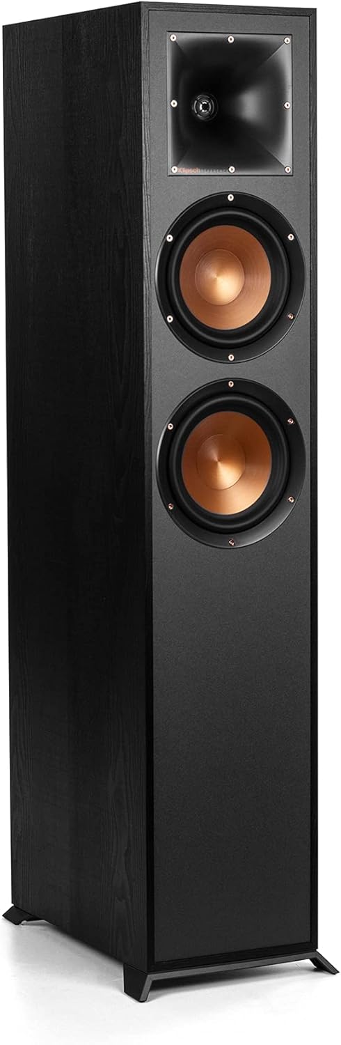 Klipsch R-620F Floorstanding Speaker with Tractrix Horn Technology | Live Concert-Going Experience in Your Living Room, Ebony
