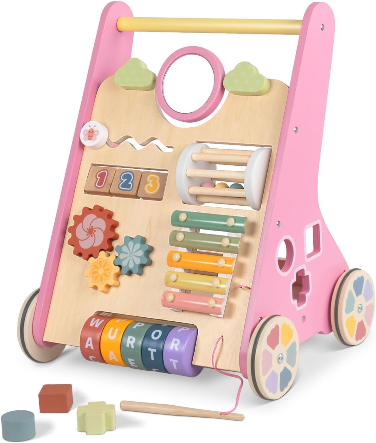 Bautia Wooden Baby Walker, Push Activity Toy for Babies 10-12 Months
