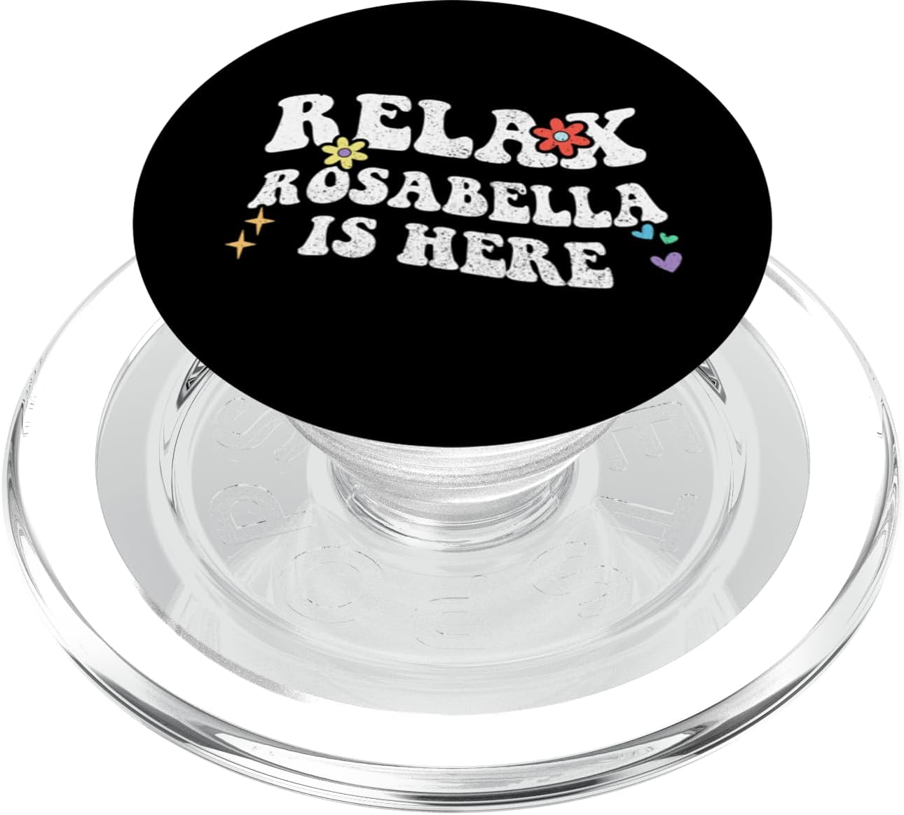 Retro Groovy Relax ROSABELLA Is Here Funny Mother's Day Name PopSockets PopGrip for MagSafe