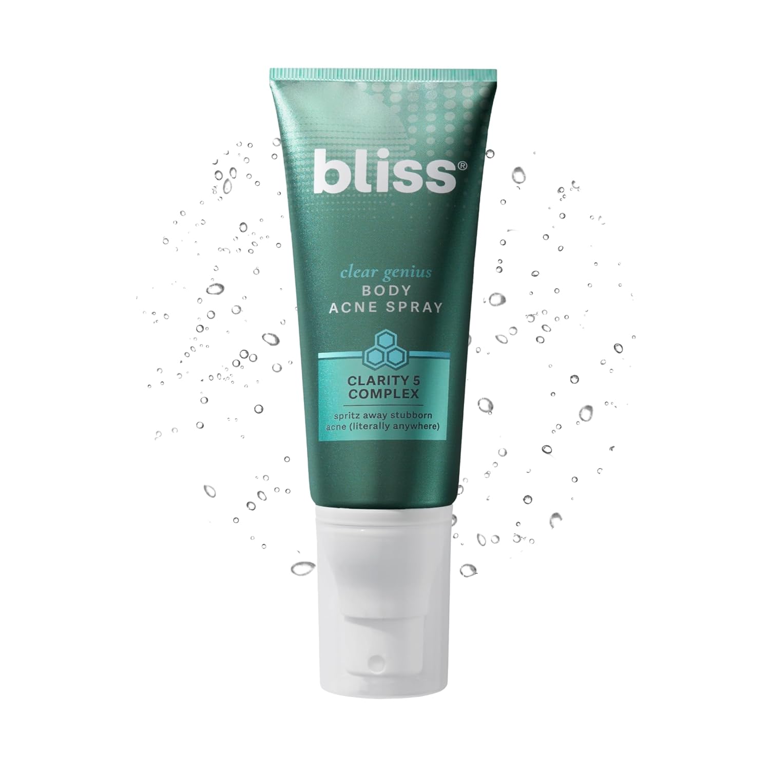 Bliss Clear Genius Body Acne Spray - 3.5 Fl Oz - Maximum Strength 2% Salicylic Acid & Niacinamide - Targets Body Acne & Prevents Future Breakouts - Post Workout - Clean - Vegan & Cruelty-Free