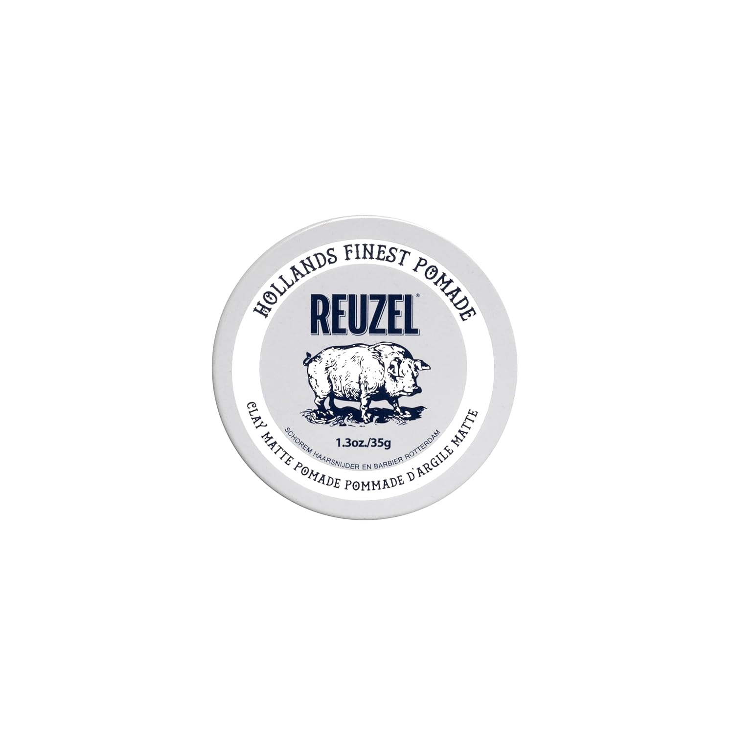 Reuzel Clay Matte Pomade, Medium All Day Hold, Water Soluble Styling, No Shine and Flake Free, Easy To Wash Out, For All Hair Types, 1.3oz