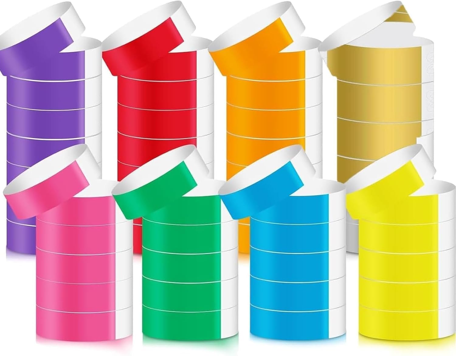 Zbssny 400Pcs 8 Colour Wristbands for Events Waterproof Paper Wrist Bands for Parties, Festivals & Concerts Entrance ID Bracelets