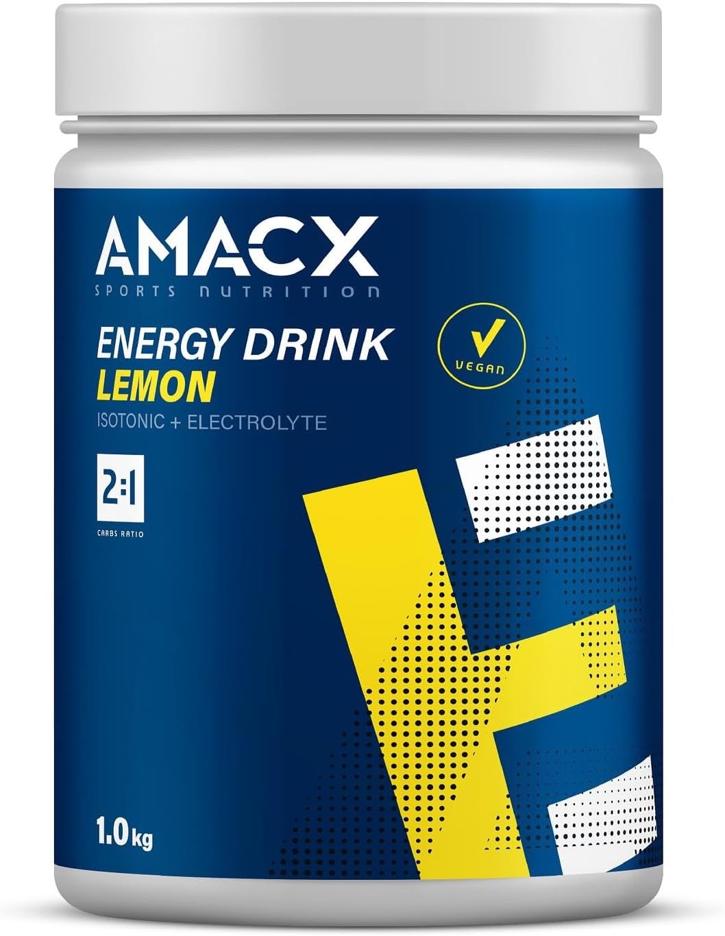 Amacx Energy Drink Powder for Endurance Athletes – 1kg – Isotonic Sports Drink + Electrolytes Powder Drink Mix – Maltodextrin (Glucose) + Fructose, Without Artificial Additives – Lemon