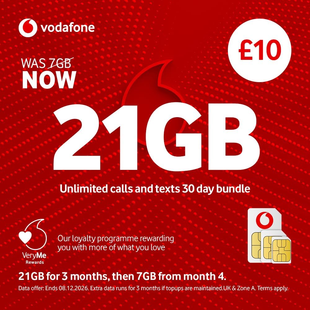 Vodafone UK Pay as You Go SIM card