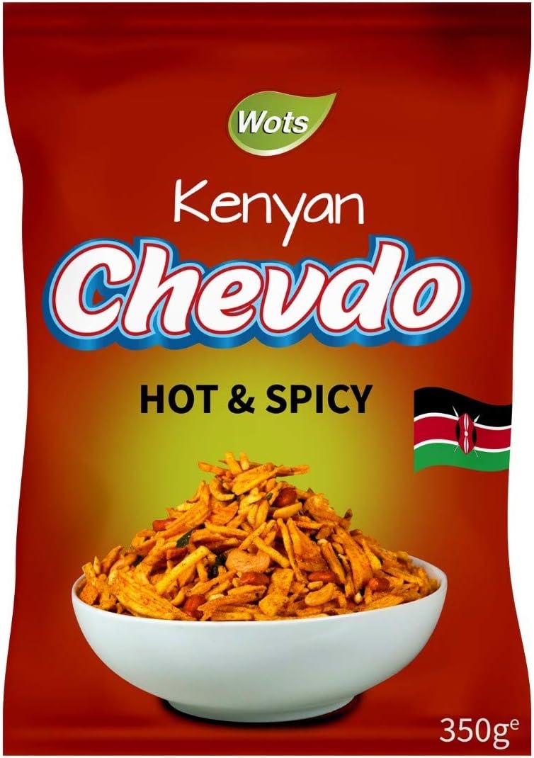 Bharti Ben Wots Kenyan Chevdo Chevda Hot & Spicy Snack Mix 350g (Pack of 2)