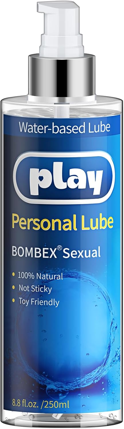 BOMBEX Water Based Lube 8.6 Fl Oz - Personal Lubricant, Long-Lasting Sex Lube for Men, Women, and Couples, Toys Friendly Gentle Natural Lubricants, Smoothly Anal Lube, Non-Staining