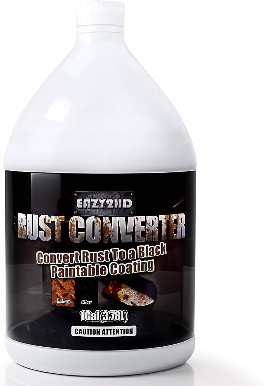 Eazy2hD Rust Converter for Metal, 1 Gallon Professional Rust Inhibitor, Water-Based Rust Remover for Metal to Paint Over, Stop Rust and Corrosion, Suitable for Black Metal Rust Removal Treatment